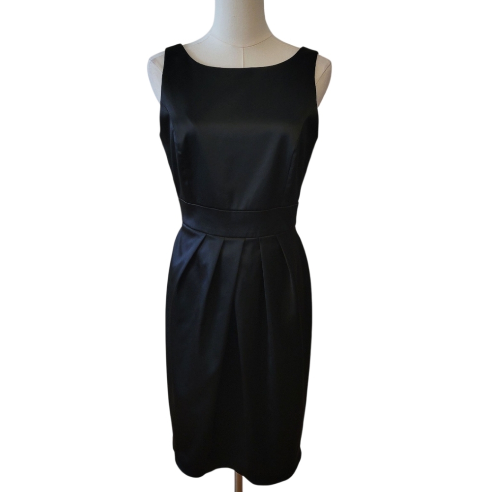 Max And Cleo Black Matte Satin Cocktail Dress Size 6
